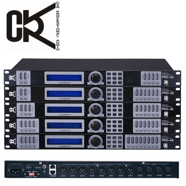Sistema acustico dell'unità di elaborazione dell'altoparlante di Digital, processore audio domestico 3 dell'interno in 6 fuori